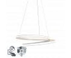 QAZQA Lámpara colgante moderna blanca 74cm con LED regulable en 3 pasos - Rowan