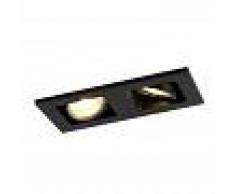QAZQA Foco rectangular empotrable 2 luz negro - Qure