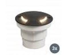 QAZQA Set de 3 focos empotrados de suelo negro con luz indirecta - CECI 2