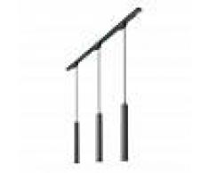 HudsonReed Kit con 3 Lámparas de Techo Colgantes LED de 5W y Carril 5W de Color Negro – Liv