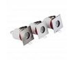 HudsonReed Biard Conjunto con 3 Focos Downlight Empotrables de Techo Clasifícación Ignífuga GU10 IP65 con Bisel Cuadrado Disponible en 3 Colores