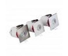 HudsonReed Biard Conjunto con 3 Focos Downlight Inclinables Empotrables de Techo Clasifícación Ignífuga GU10 con Bisel Cuadrado Disponible en 3 Colores