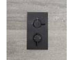 HudsonReed Llave de Ducha Termostática de 2 Funciones Redonda con Desviador Negra - Nox