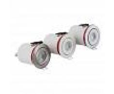 HudsonReed Biard Conjunto con 3 Focos Downlight Empotrables IP20 GU10 Inclinables de Techo Clasifícación Ignífuga con Bisel Redondo Disponible en 3 Colores