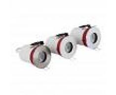 HudsonReed Biard Conjunto con 3 Focos Downlight Empotrables de Techo Clasifícación Ignífuga GU10 IP65 con Biseles Redondos Disponibles en 3 Colores