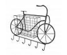 Maisons du Monde Almacenaje de pared bicicleta cesta y ganchos de metal