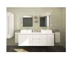 Venta-unica Conjunto de baño LAVITA II - Mueble + doble lavabo + espejo - Blanco