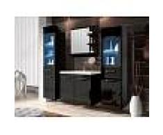 Venta-unica Conjunto LAURINE con leds - muebles para baño - negro lacado