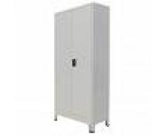 vidaXL Armario de oficina con 2 puertas acero gris 90x40x180 cm