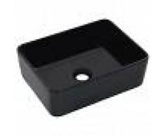 vidaXL Lavabo 40x30x13 cm cerámica negro