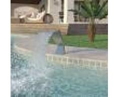 vidaXL Fuente de piscina de acero inoxidable plateada 64x30x52 cm