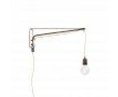 QAZQA Lámpara de pared óxido con cordón dorado ajustable 60 cm - Gancho