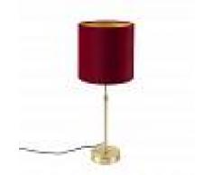 QAZQA Lámpara de mesa oro / latón con terciopelo pantalla roja 25 cm - Parte