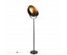 QAZQA Lámpara de pie industrial negra 50 cm ajustable - Magna