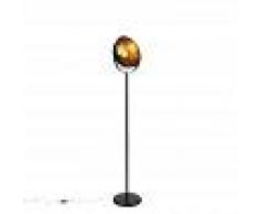 QAZQA Lámpara de pie industrial negra 30 cm ajustable - Magna