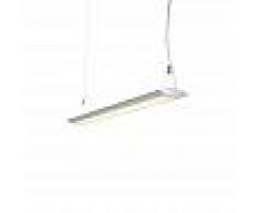 QAZQA Lámpara colgante moderna ovalada 95cm plateada LED - DUCT O
