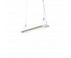 QAZQA Lámpara colgante moderna ovalada 65cm plateada LED - DUCT O