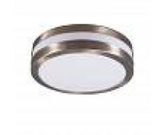 QAZQA Plafón-aplique acero inoxidable IP44 - LEEDS