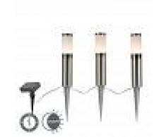 QAZQA 3 focos de estaca LED solares IP44 - ROX