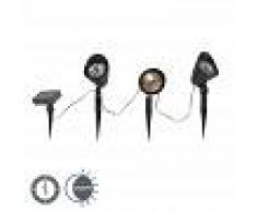 QAZQA 3 focos negros LED solares IP44 - SUNSHINE