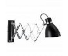 Steinhauer Aplique industrial brazo acordeón negro y acero- PLUME