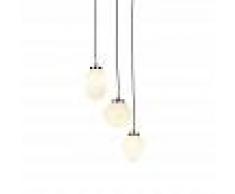 QAZQA Lámpara colgante Art Dèco acero cristal translúcido 3-luces - BOLSENA