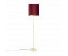 QAZQA Lámpara de pie oro/latón pantalla terciopelo rojo 40/40cm - PARTE