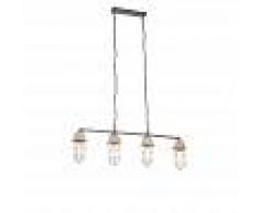QAZQA Lámpara colgante industrial hormigón 4 luces - Mighty
