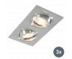 QAZQA Set 3 focos empotrables aluminio orientables - LOCK 2