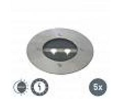 QAZQA Set 5 focos modernos solares acero IP44 - TINY