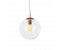 QAZQA Lámpara colgante art deco cobre cristal transparente 30 cm - BALL 30