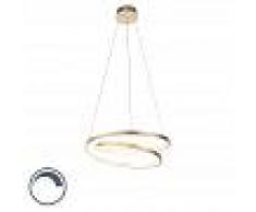 Paul Neuhaus Lámpara colgante de diseño dorado 55 cm con LED regulable - Rowan