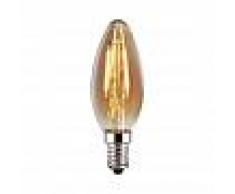 Barcelona LED Bombilla LED Vela E14 4W de Filamento GOLD VINTAGE ámbar 1800K