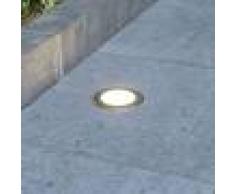 Lucande Foco de suelo LED empotrado Doris redondo, acero