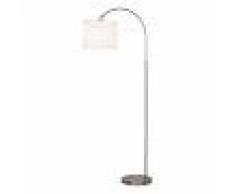 Lindby Lámpara de suelo de arco Mateji, pantalla blanca