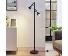 Lucande Lámpara de suelo Nordwin, 2 luces, negro-oro