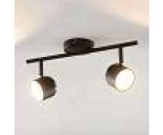 Lindby Marrie foco LED, negro, 2 luces, barra