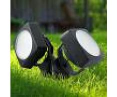 Fumagalli Foco con estaca Tommy cuadrado negro 10V 2 luces