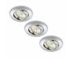 Briloner Foco LED empotrable Erik, juego de 3 unid., cromo