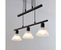 Lampenwelt.com Lámpara colgante Delira 3 luces, negro, regulable