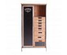 Armario Cajonera Vintage Madera Metal 8 Cajones 1 Puerta Holt