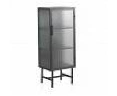 Vitrina 1 Puerta Acero Gris Cristal Industrial Serie Gray Steel