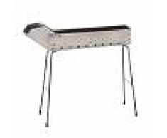 Cruccolini Barbacoa de carbón para pinchos INOX 50 cm - Superficie de cocción 47 x 11 cm