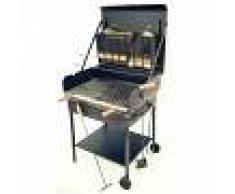 Cruccolini Barbacoa de carbón y de leña con chasis de chapa Cruccolini Gran Ristoro 69x45