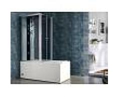Venta-unica Ducha/Bañera de hidromasaje DARIA de acrílico reforzado cristal gris oscuro - 75x150x215cm - 30 microchorros y 6 chorros grandes