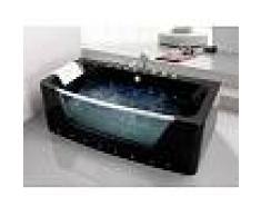Venta-unica Bañera de hidromasaje acristalada con leds DYONA - 1 plaza - 260 L - 85x170x58cm - Negra