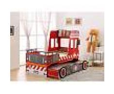 Venta-unica Cama nido SAPEUR 2x90x190 cm - MDF rojo
