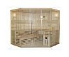 VOGUE SAUNA Sauna tradicional finlandesa rinconera IMATRA - 4/5 plazas - Acristalada - Gama Prestige
