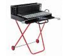 AgriEuro Premium Barbacoa de leña grande - parrilla inoxidable 64x34 con recoge jugos - plegable y transportable