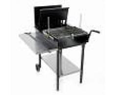 AgriEuro TOP-LINE Barbacoa de leña Automatico 50 de chapa con parrilla giratoria de acero 48x40